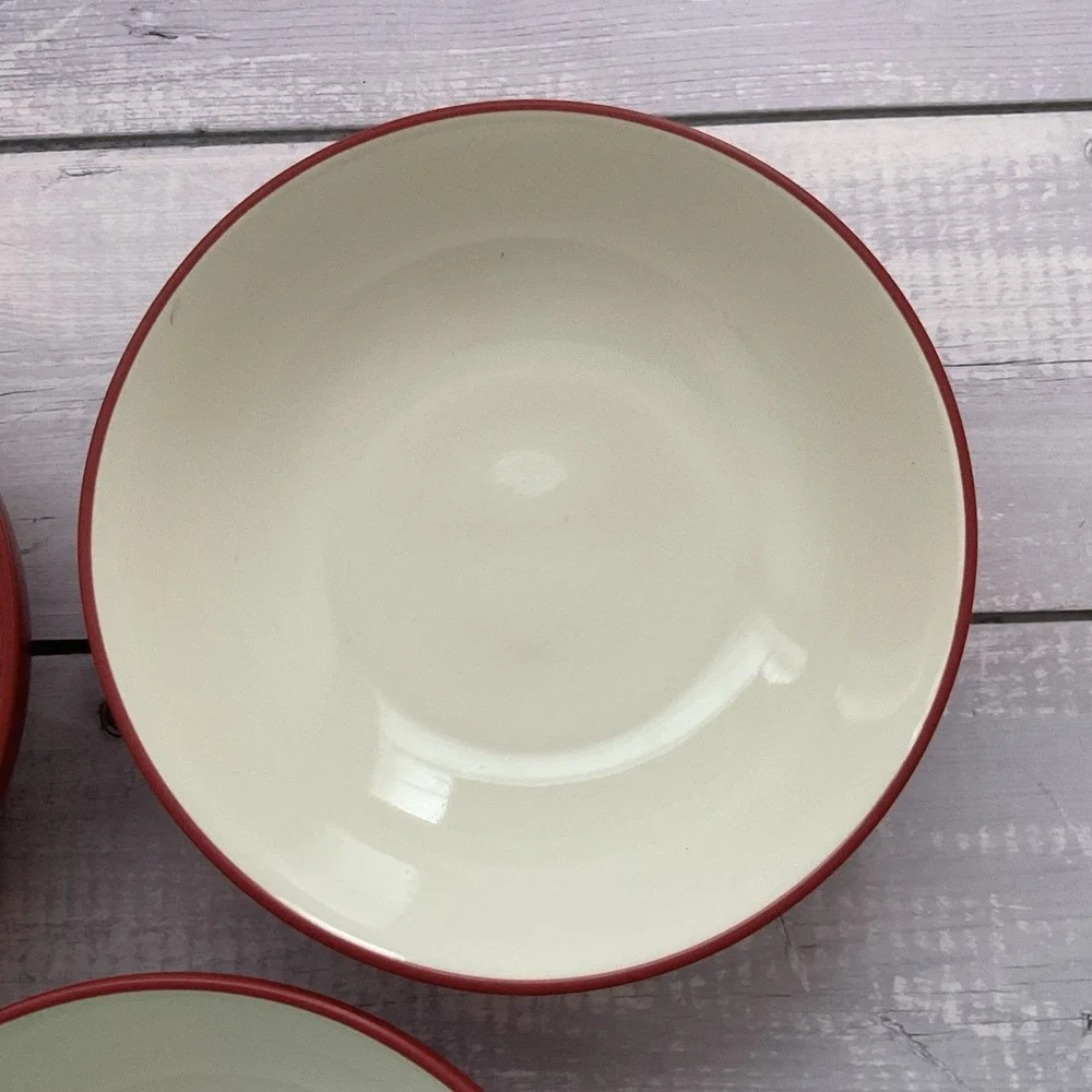 Noritake‎ Stoneware Colorware Cereal Bowls Set Of 3 Raspberry Red 8045